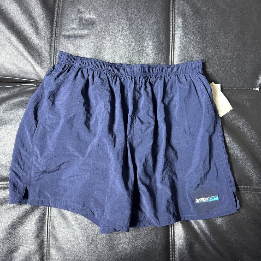 NWT‎ Speedo Men's Swim Trunk Shorts Blue Mesh Lined Logo Drawstring Size XL